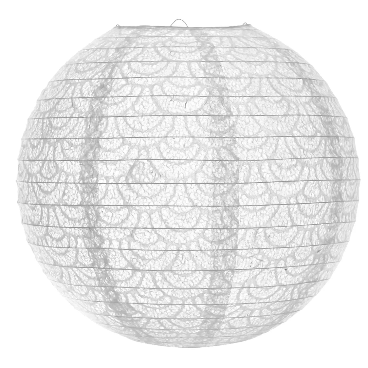 Abat-jour boule papier DENTELLE coloris blanc 30 x 35 cm - 4MURS