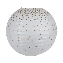 Abat-jour POIS DORÉS coloris blanc 21 x 35 cm - 4MURS
