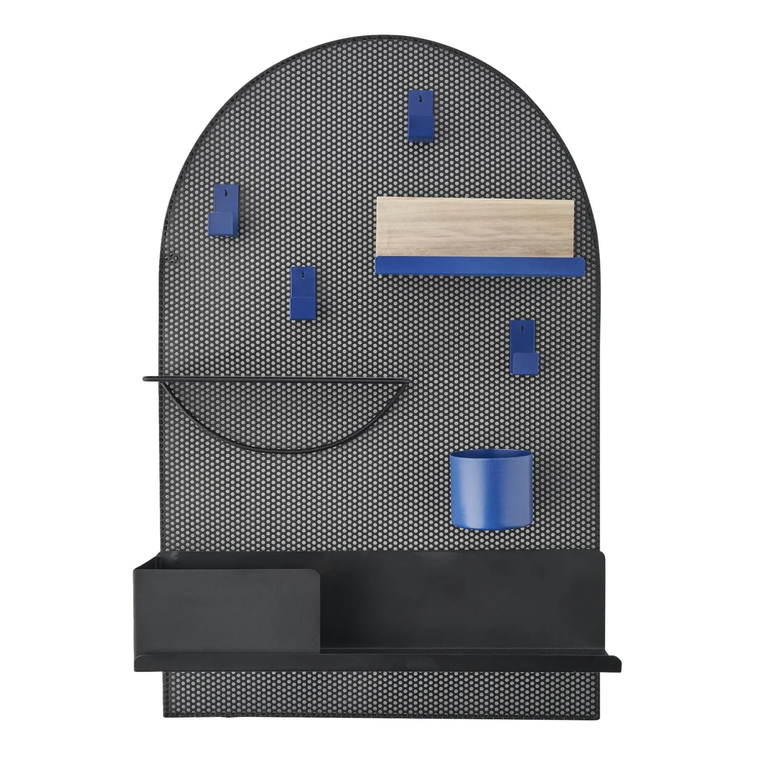 Amadeus Cades Etagère métallique BRADY Noir / bleu / bois - 4MURS