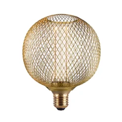 Ampoule LED E27 25W BETTY GLOBE MÉTAL DORÉ 1800K jaune 17 x 12,5 cm