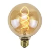 Ampoule LED GLOBE AMBRE FILAMENT 25W E27 95 mm jaune 14 x 9,5 cm