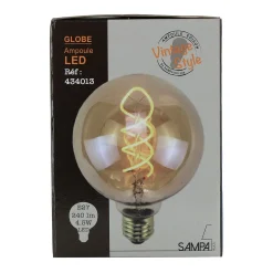 Ampoule LED GLOBE AMBRE FILAMENT 25W E27 95 mm jaune 14 x 9,5 cm