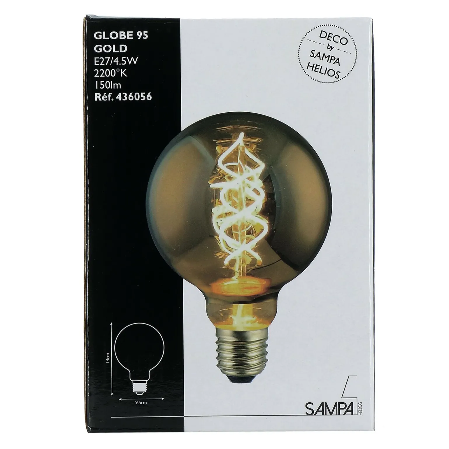 Ampoule LED GLOBE G95 GOLD E27 15W 1800K or 14 x 9,5 cm - 4MURS