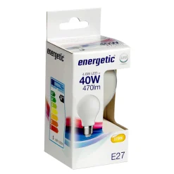 Ampoule LED MILKY 40W E27 lumière chaude jaune 10 x 6 cm - 4MURS
