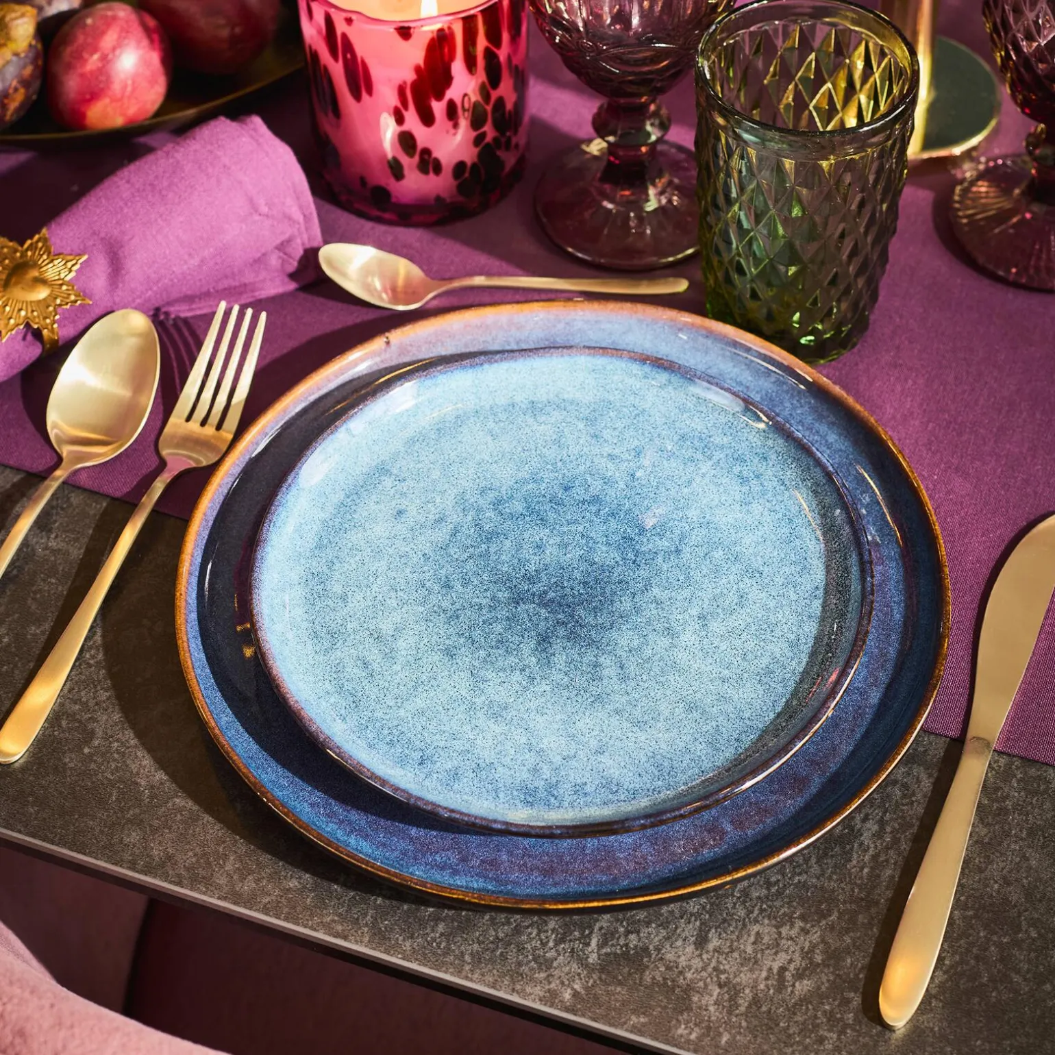 Assiette NOUKA coloris bleu vert - 4MURS