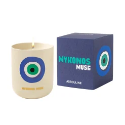 Assouline Bougie parfumée MYKONOS TRAVEL Amande, Rhubarbe, figue, tonka