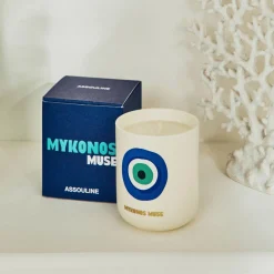 Assouline Bougie parfumée MYKONOS TRAVEL Amande, Rhubarbe, figue, tonka