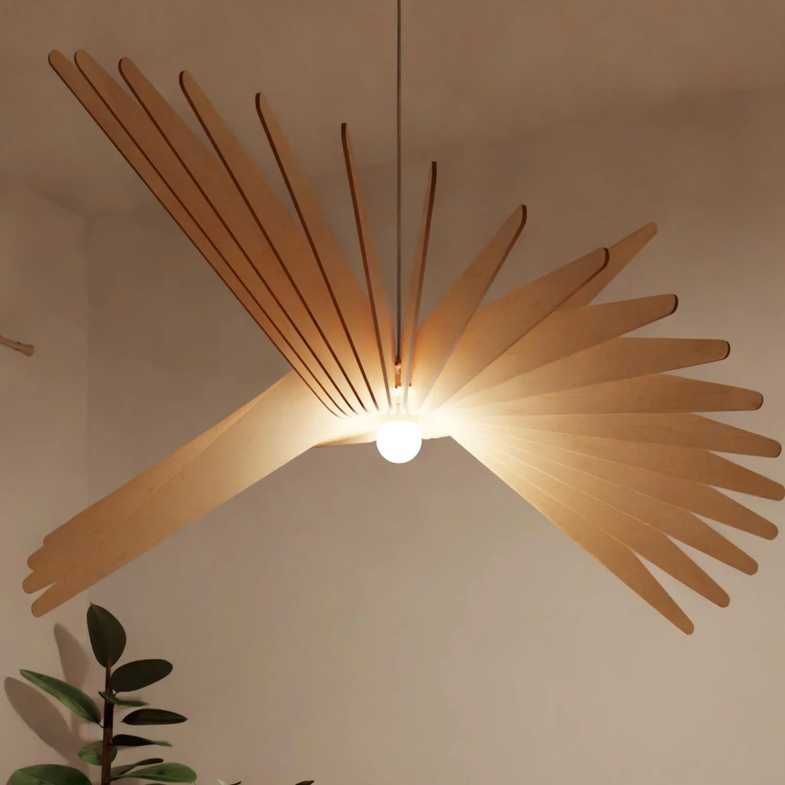ATELIER LOUPIOTE Suspension ALBATROS bouleau 54 x 100 cm diamètre 100 cm