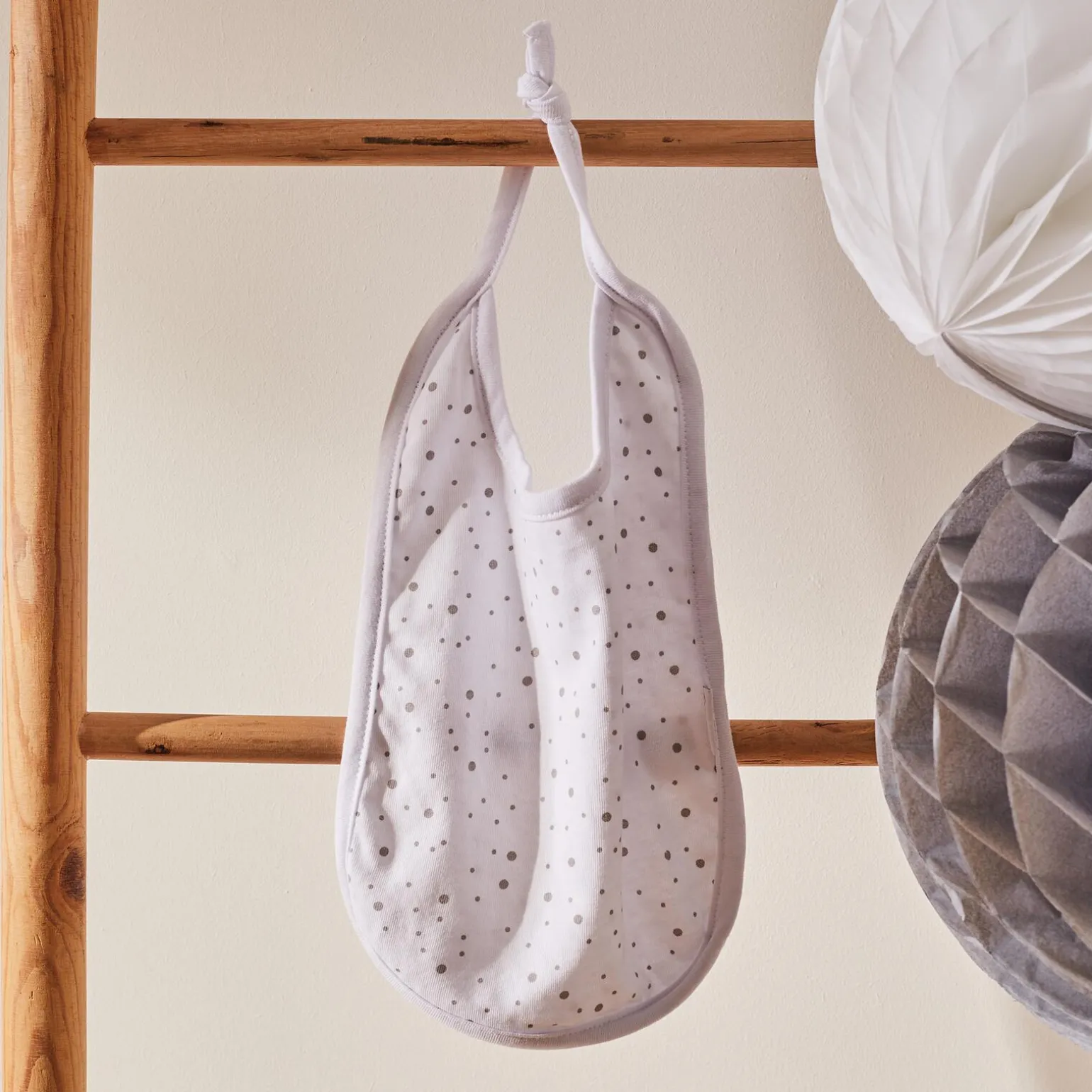 BAMBAM Bavoir PETIT POIS coloris blanc - 4MURS