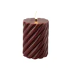 Bougie LED VOLUTA coloris bordeaux diamètre 7,5 cm - 4MURS