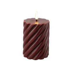 Bougie LED VOLUTA coloris bordeaux diamètre 7,5 cm - 4MURS