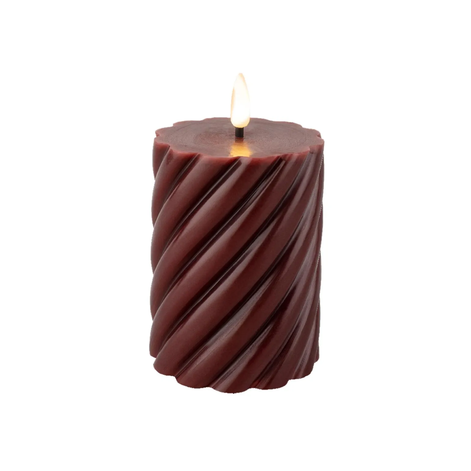 Bougie LED VOLUTA coloris bordeaux diamètre 7,5 cm - 4MURS