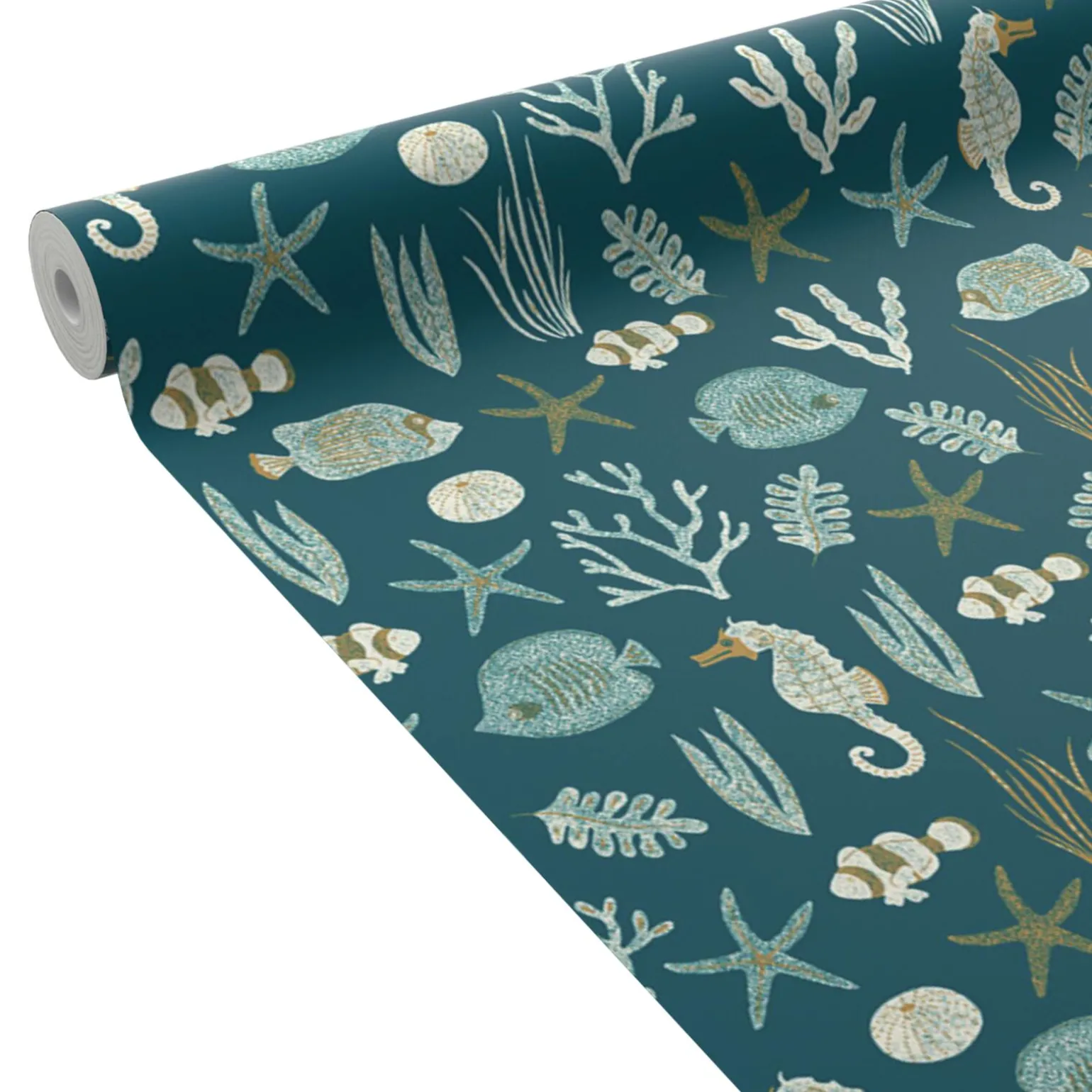 Caselio Papier peint intissé SEASTAR coloris bleu canard - 4MURS
