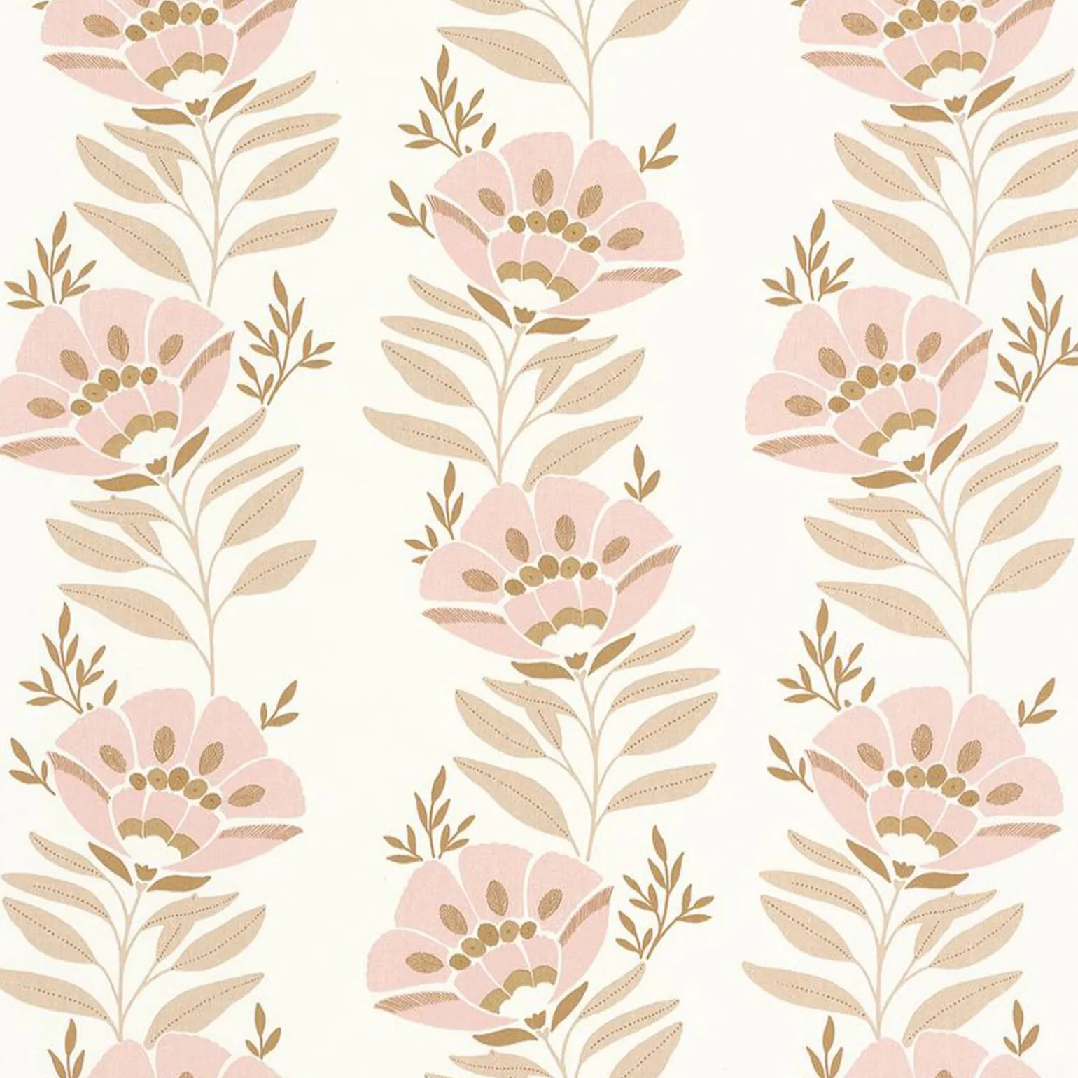 Caselio Papier peint intissé SERAPHINA rose poudré et beige - 4MURS