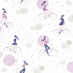 Caselio Papier peint intissé GIRL IN THE SKY coloris mauve - 4MURS