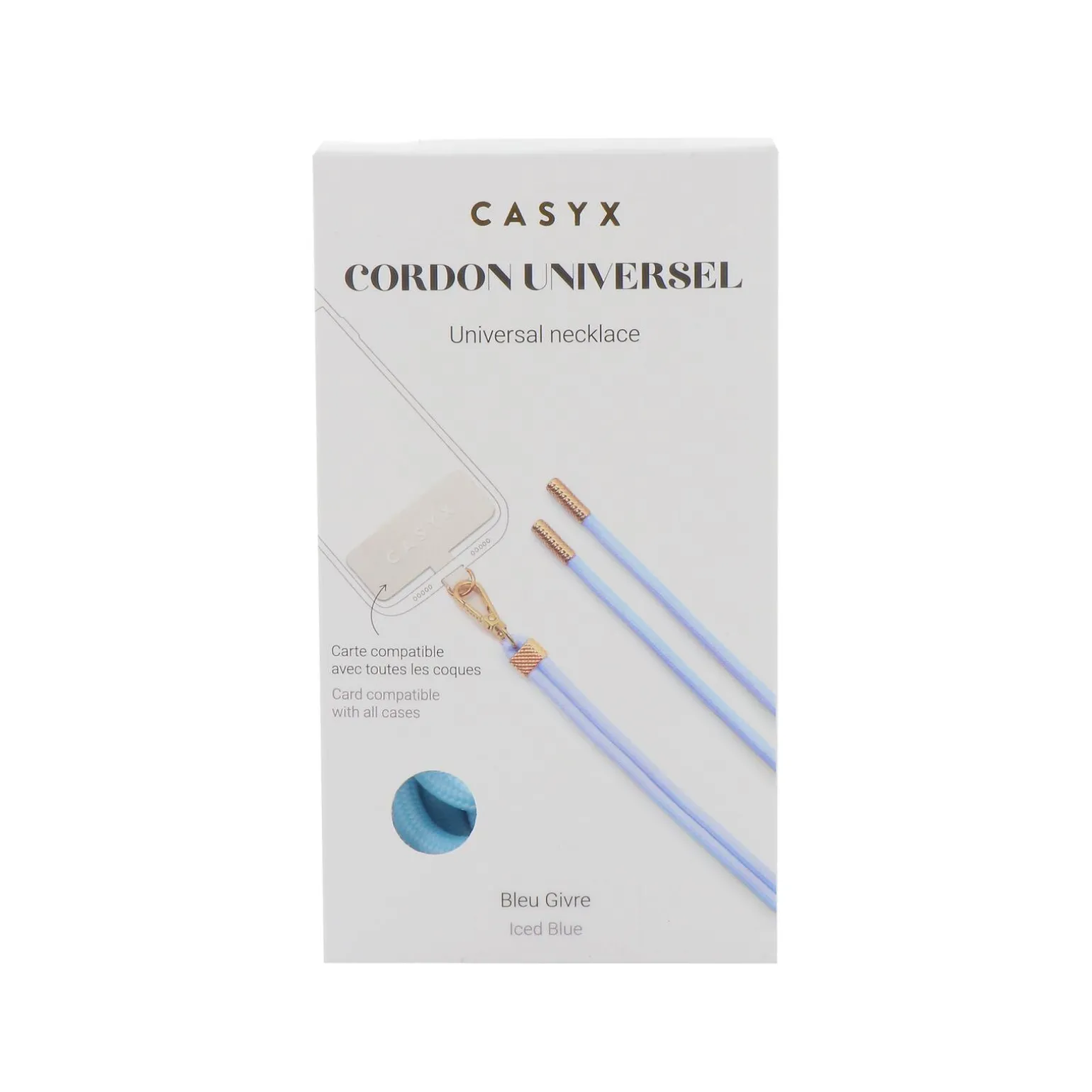 CASYX Cordon de téléphone UNIVERSEL GIVRE coloris bleu - 4MURS