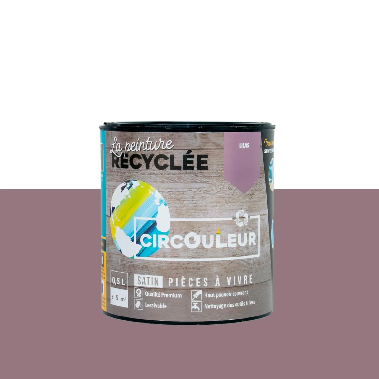 CIRCOULEUR Peinture Peinture lilas Satiné 0,5 L - 4MURS