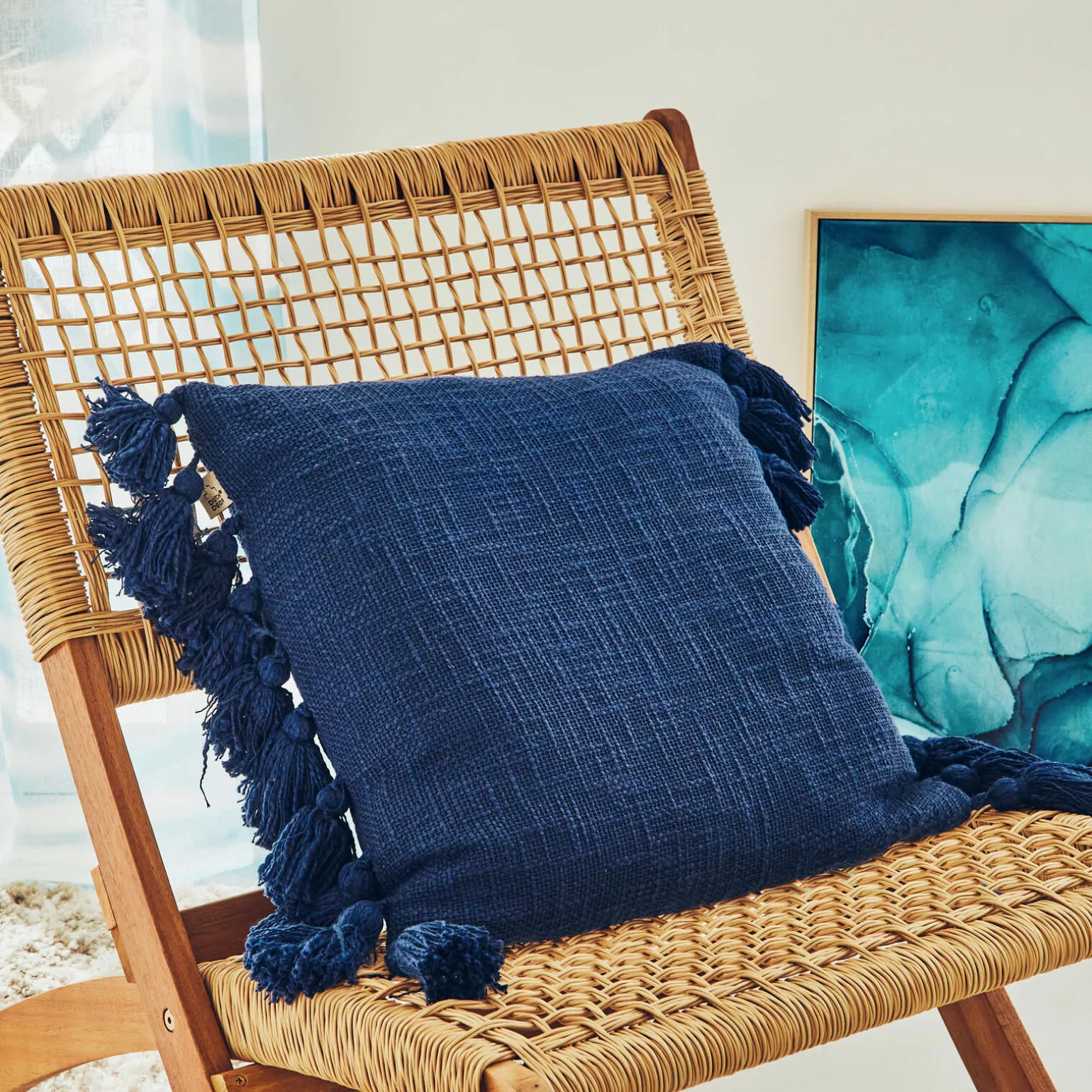 Coussin ELNA coloris blue profond 45 x 45 cm - 4MURS