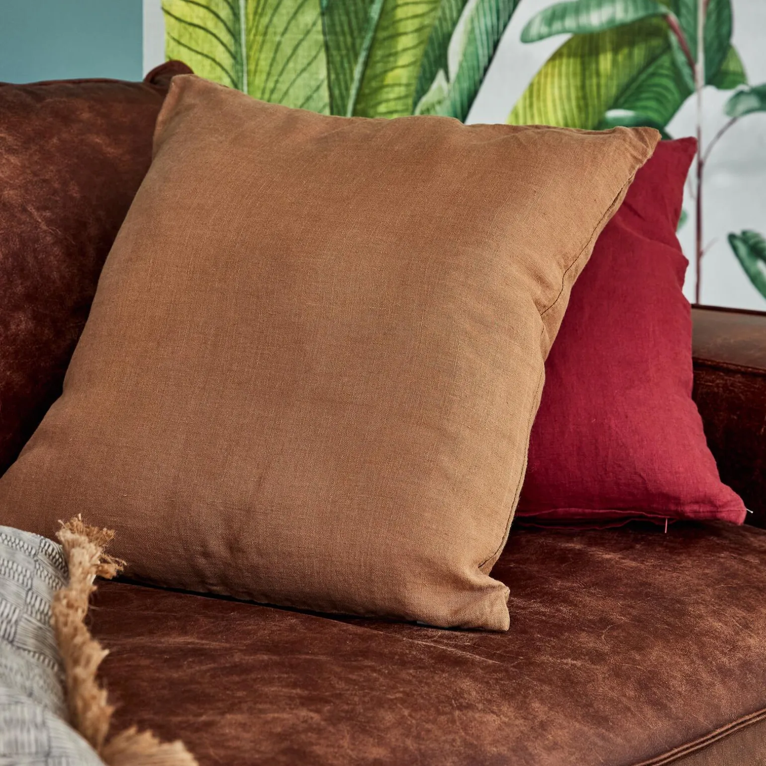 Coussin LINHA coloris tabac 45 x 45 cm - 4MURS