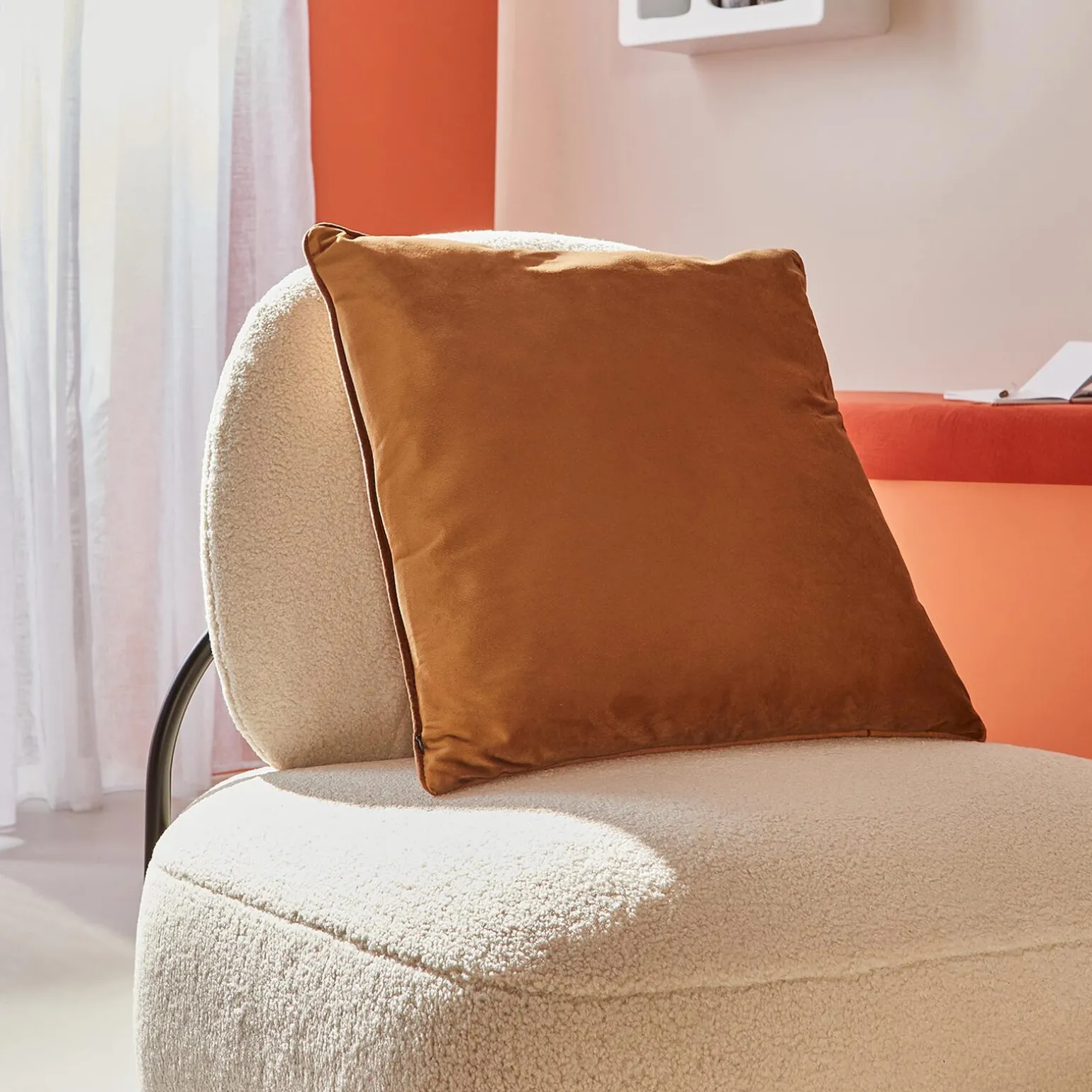 Coussin RIVA coloris cognac 45 x 45 cm - 4MURS