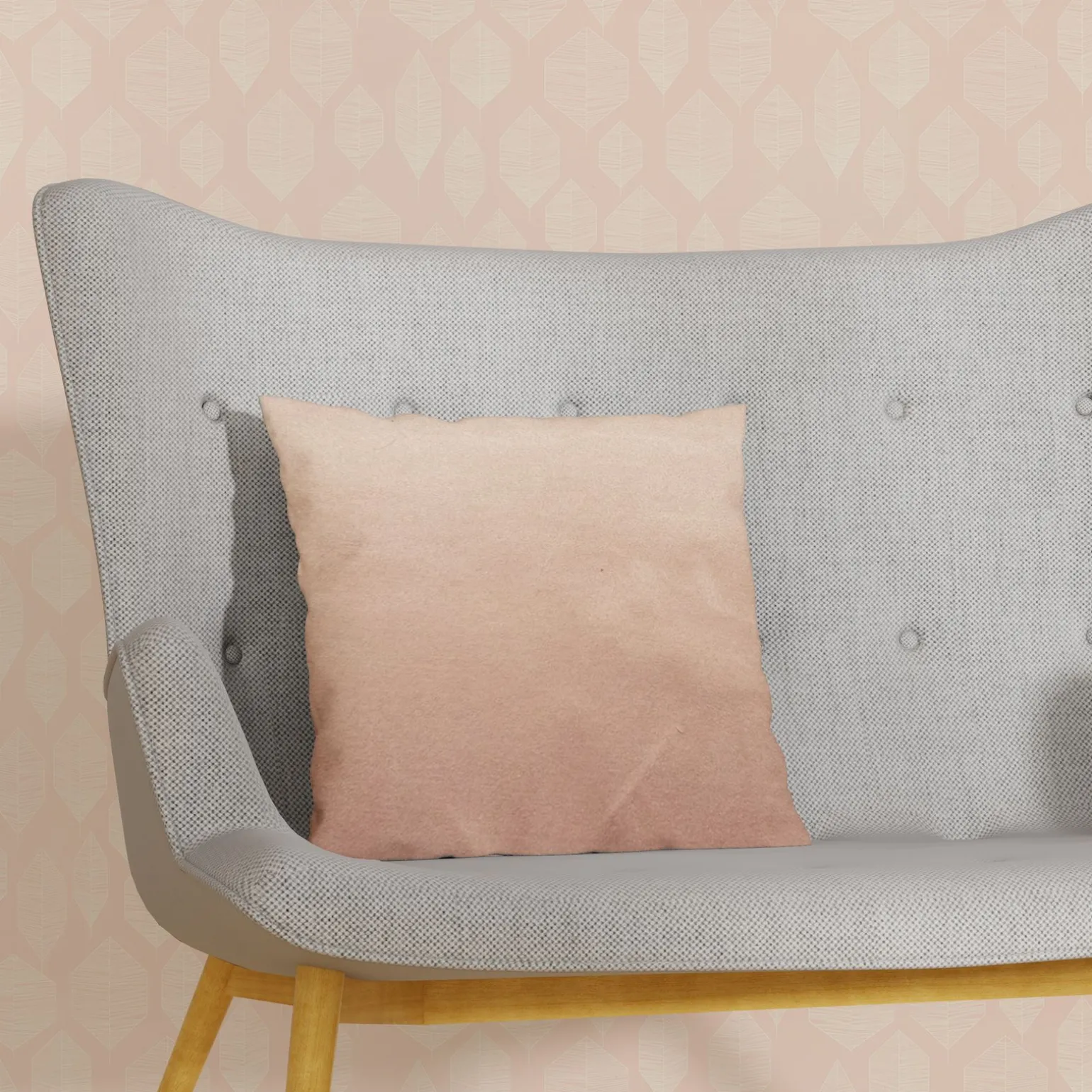 Coussin VELVET coloris rose blush 45 x 45 cm - 4MURS