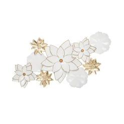 Déco murale métal FOLK coloris blanc et or - 4MURS
