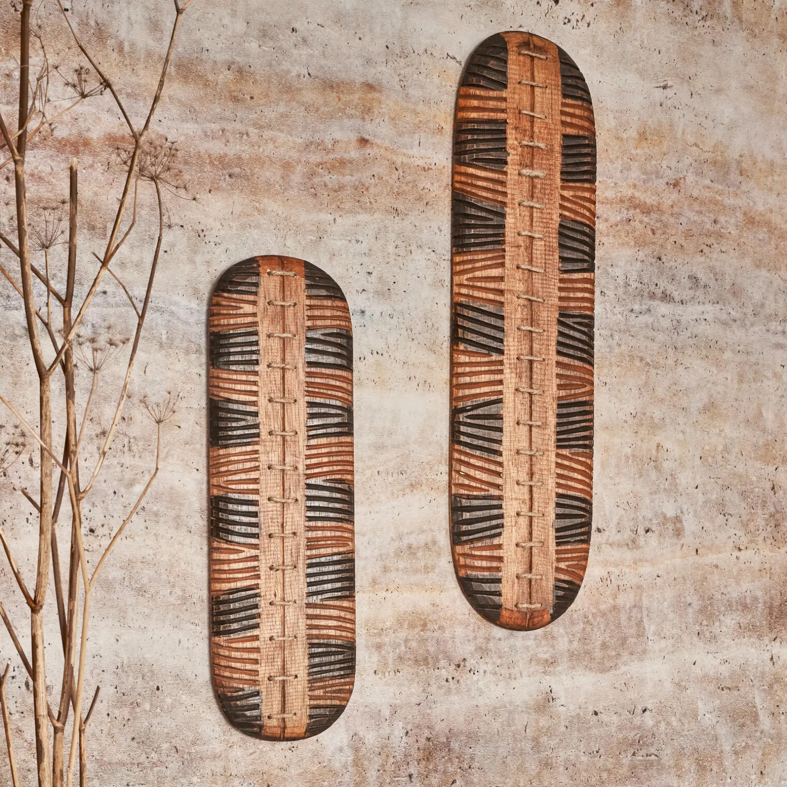 Déco murale WAKANDA coloris brun hauteur 58 cm - 4MURS