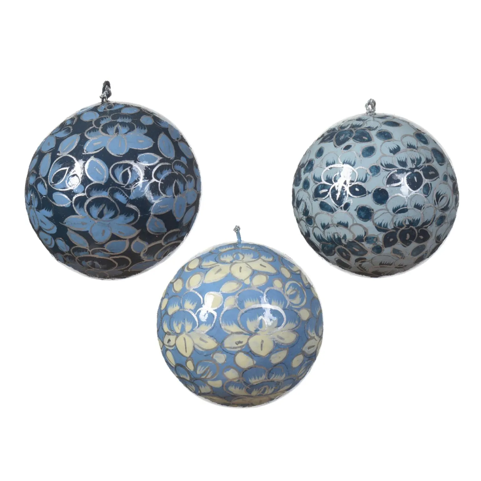 Décoration à suspendre BOULE WINTER L coloris bleu - 4MURS
