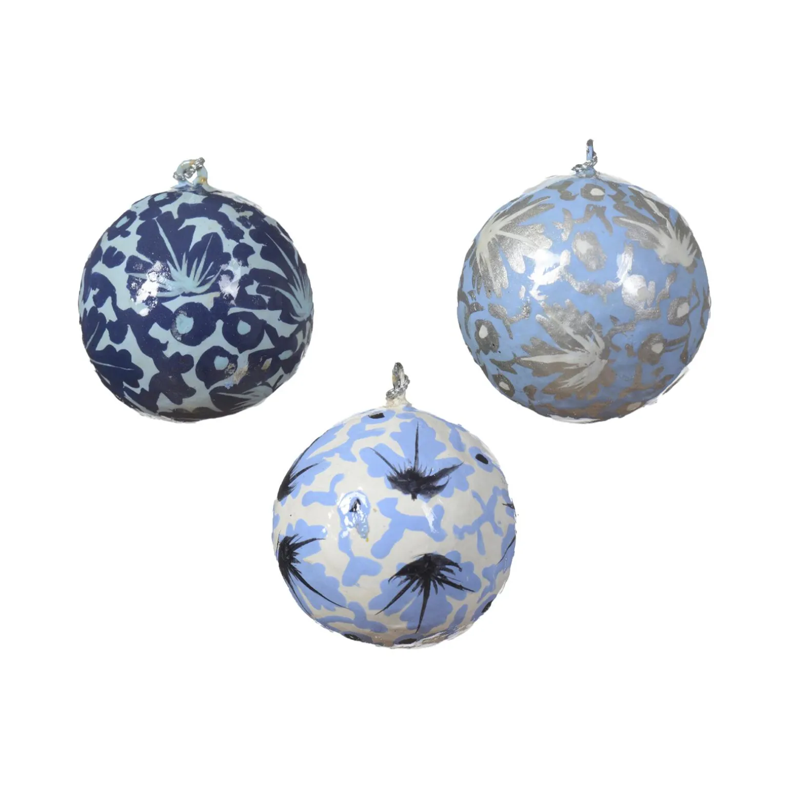 Décoration à suspendre BOULE WINTER L coloris bleu - 4MURS