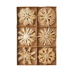 Décoration à suspendre COFFRET 12 FLOCONS coloris paille - 4MURS