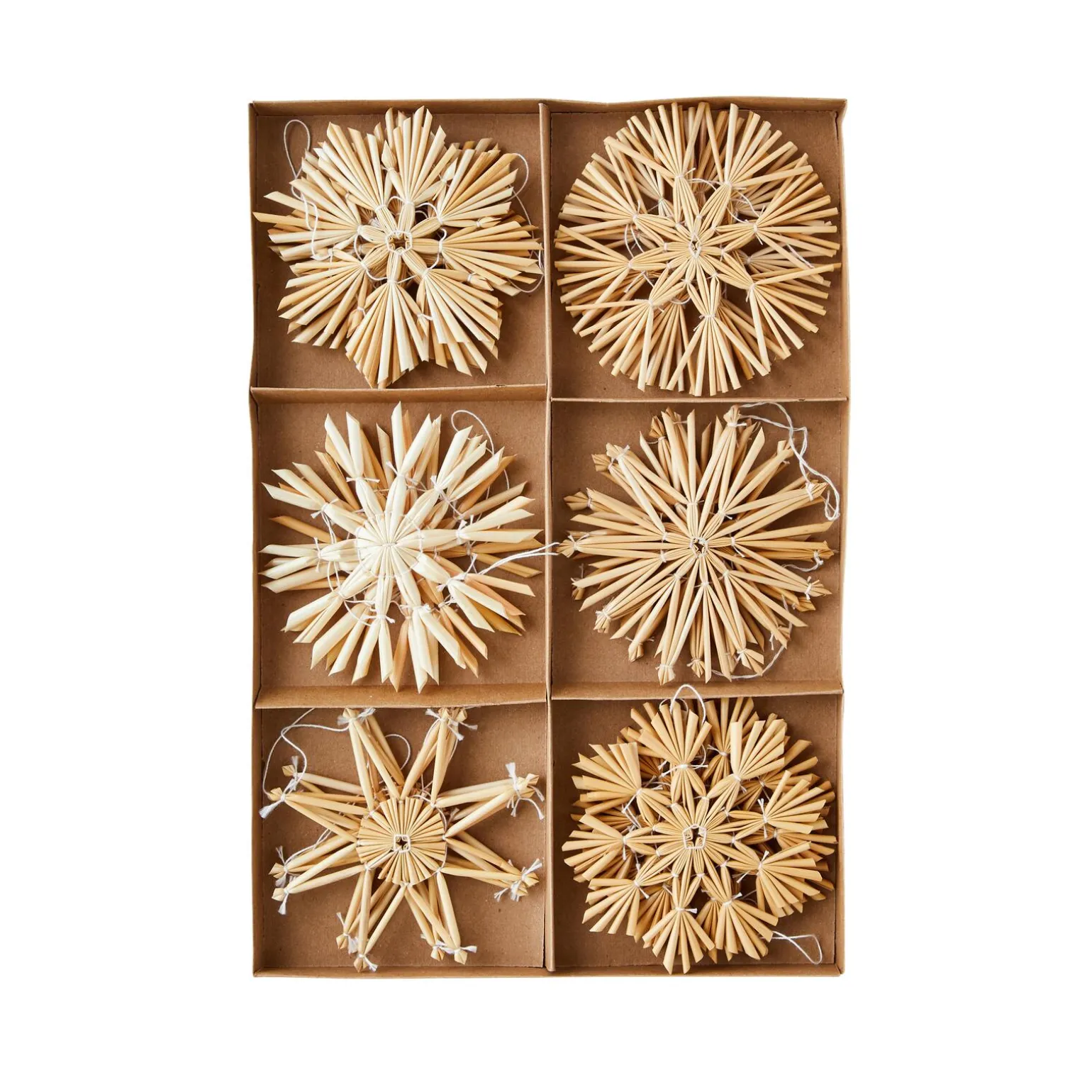 Décoration à suspendre COFFRET 12 FLOCONS coloris paille - 4MURS