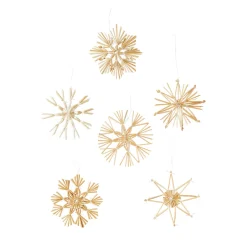 Décoration à suspendre COFFRET 12 FLOCONS coloris paille - 4MURS