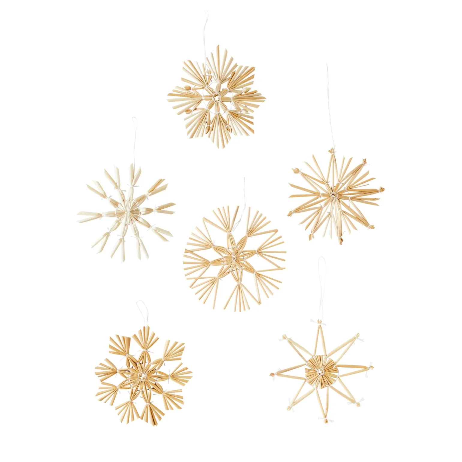 Décoration à suspendre COFFRET 12 FLOCONS coloris paille - 4MURS