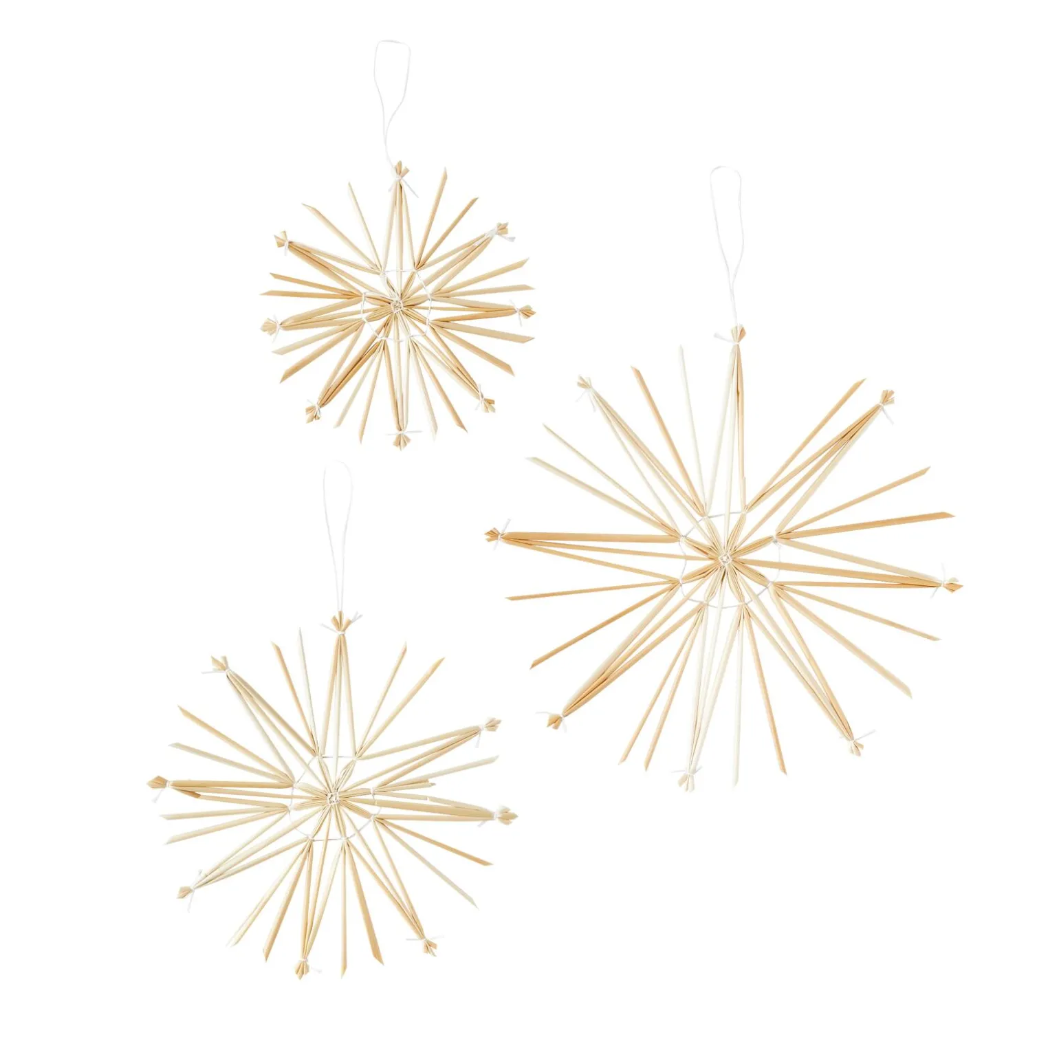 Décoration à suspendre LOT 3 FLOCONS coloris paille - 4MURS