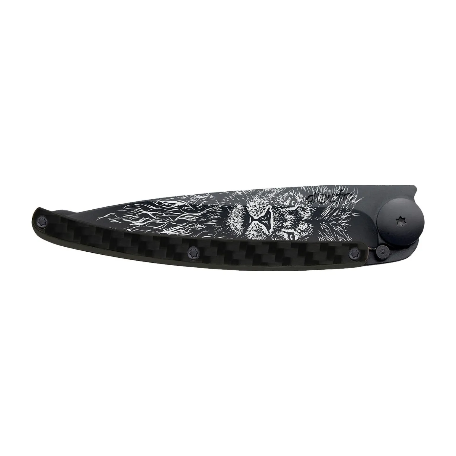 Deejo Couteau LION coloris Black, Fibre de carbone - 4MURS