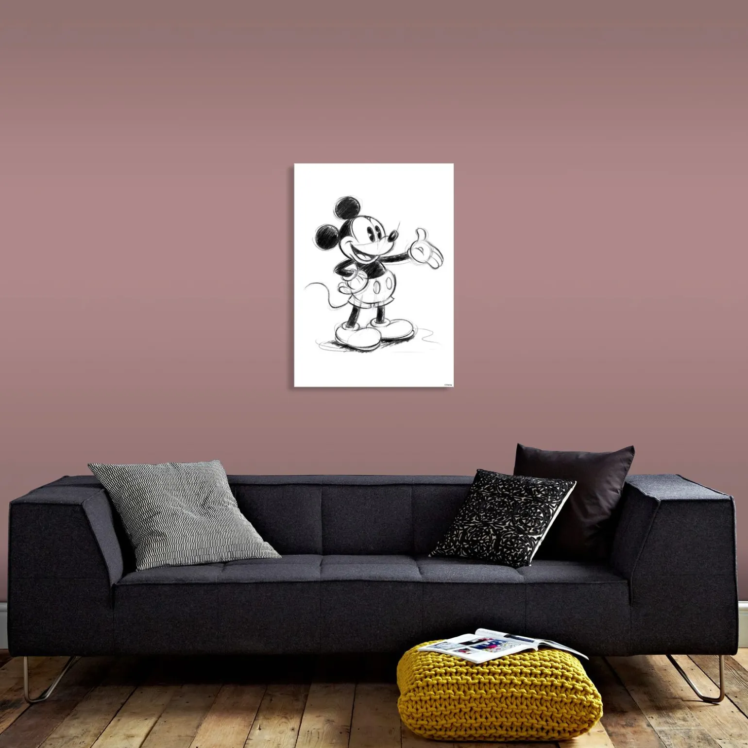 Disney Toile imprimée MICKEY SKETCH 50 x 70 cm - 4MURS