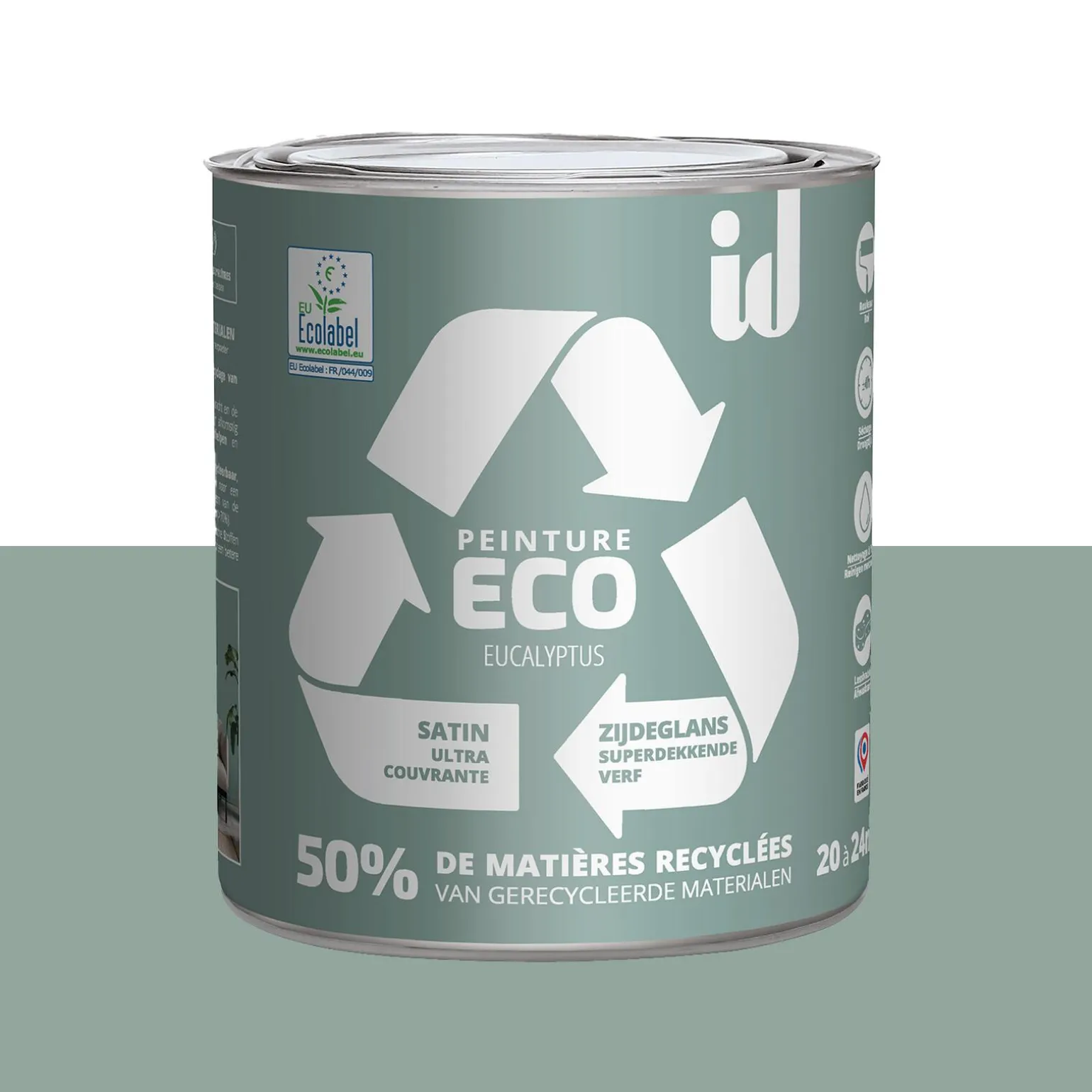 ECO ID Peinture ECO Peinture eucalyptus Satiné 2 L - 4MURS