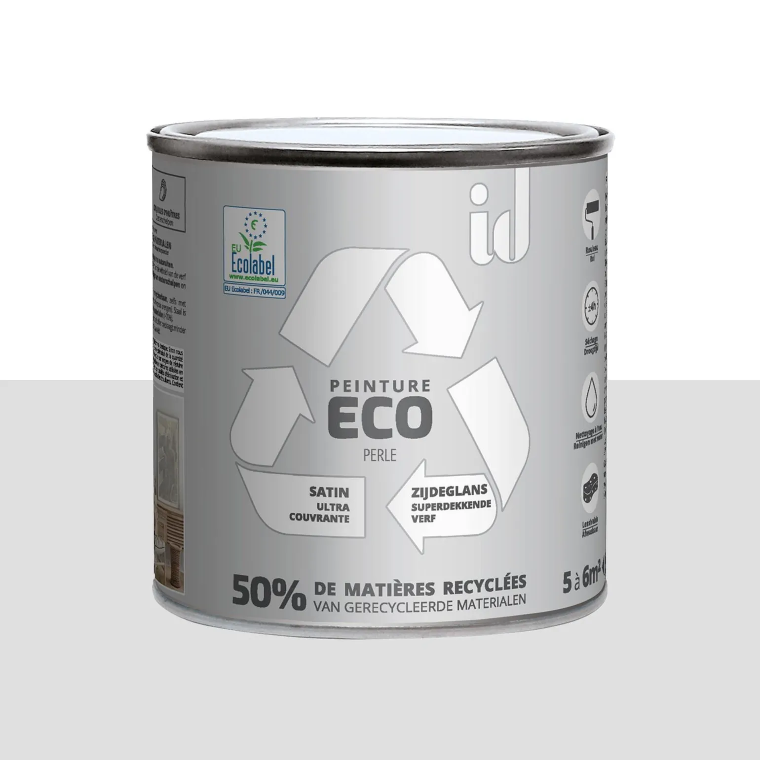 ECO ID Peinture ECO Peinture gris perle Satiné 0,5 L - 4MURS