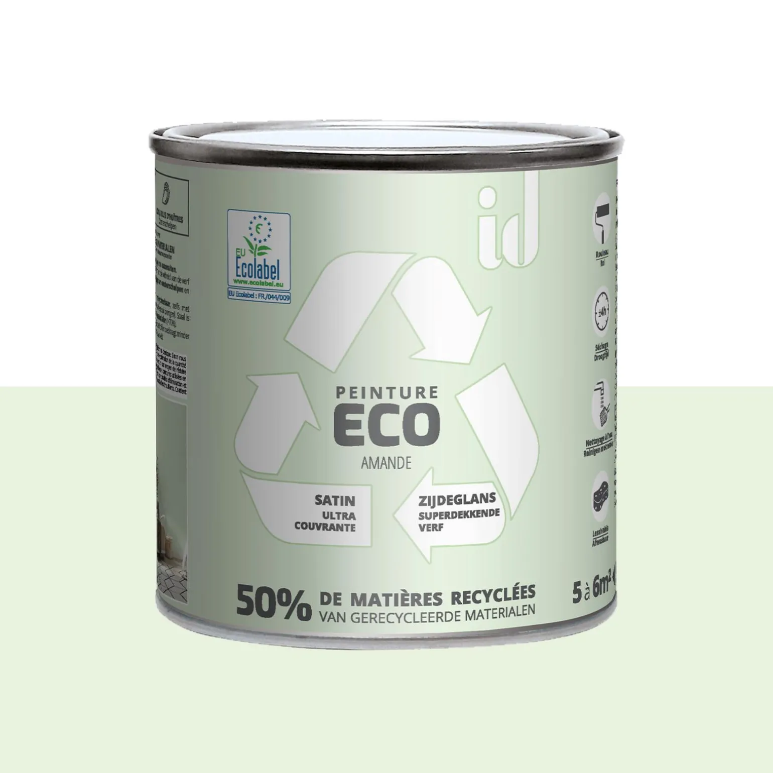 ECO ID Peinture ECO Peinture amande Satiné 0,5 L - 4MURS