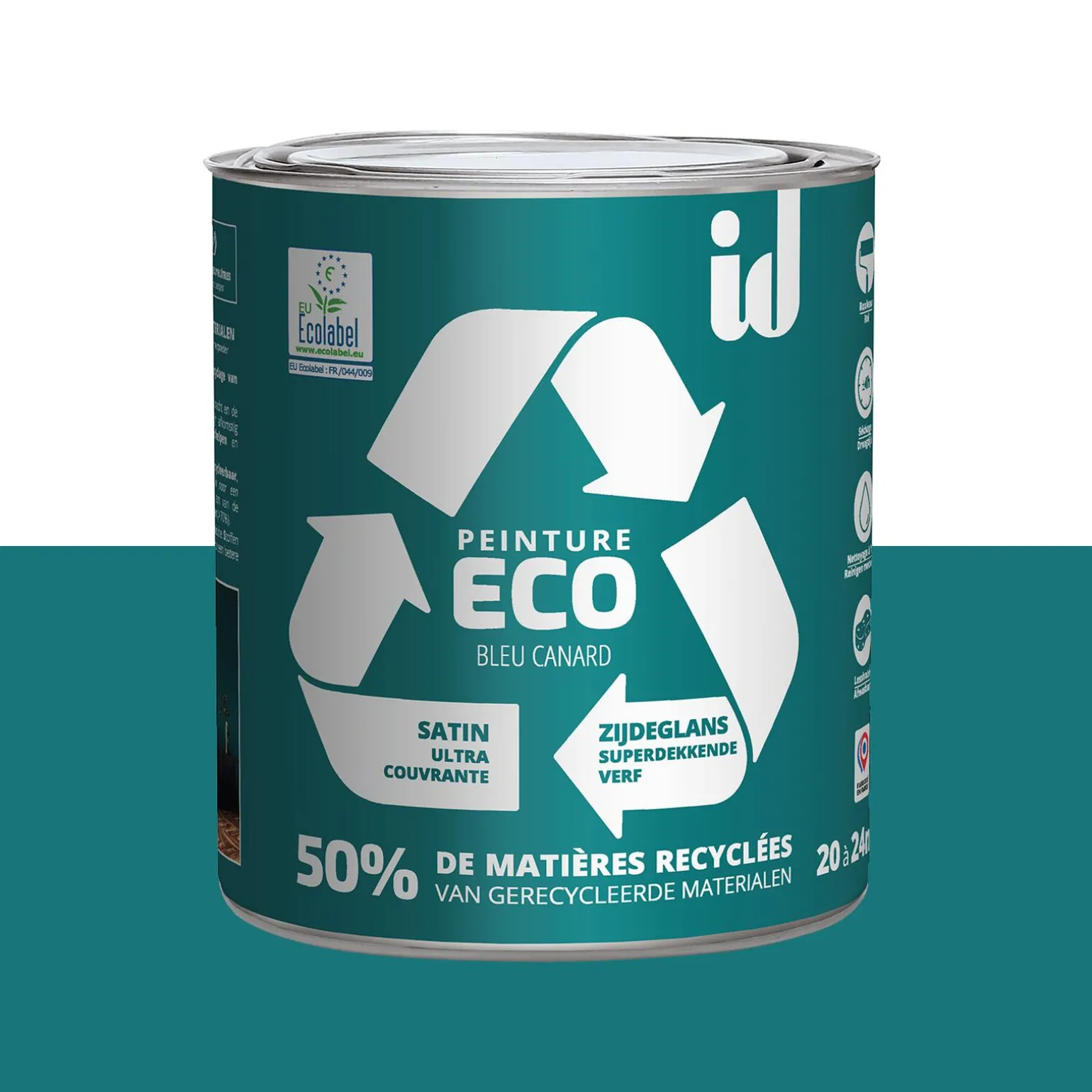 ECO ID Peinture ECO Peinture bleu canard Satiné 2 L - 4MURS