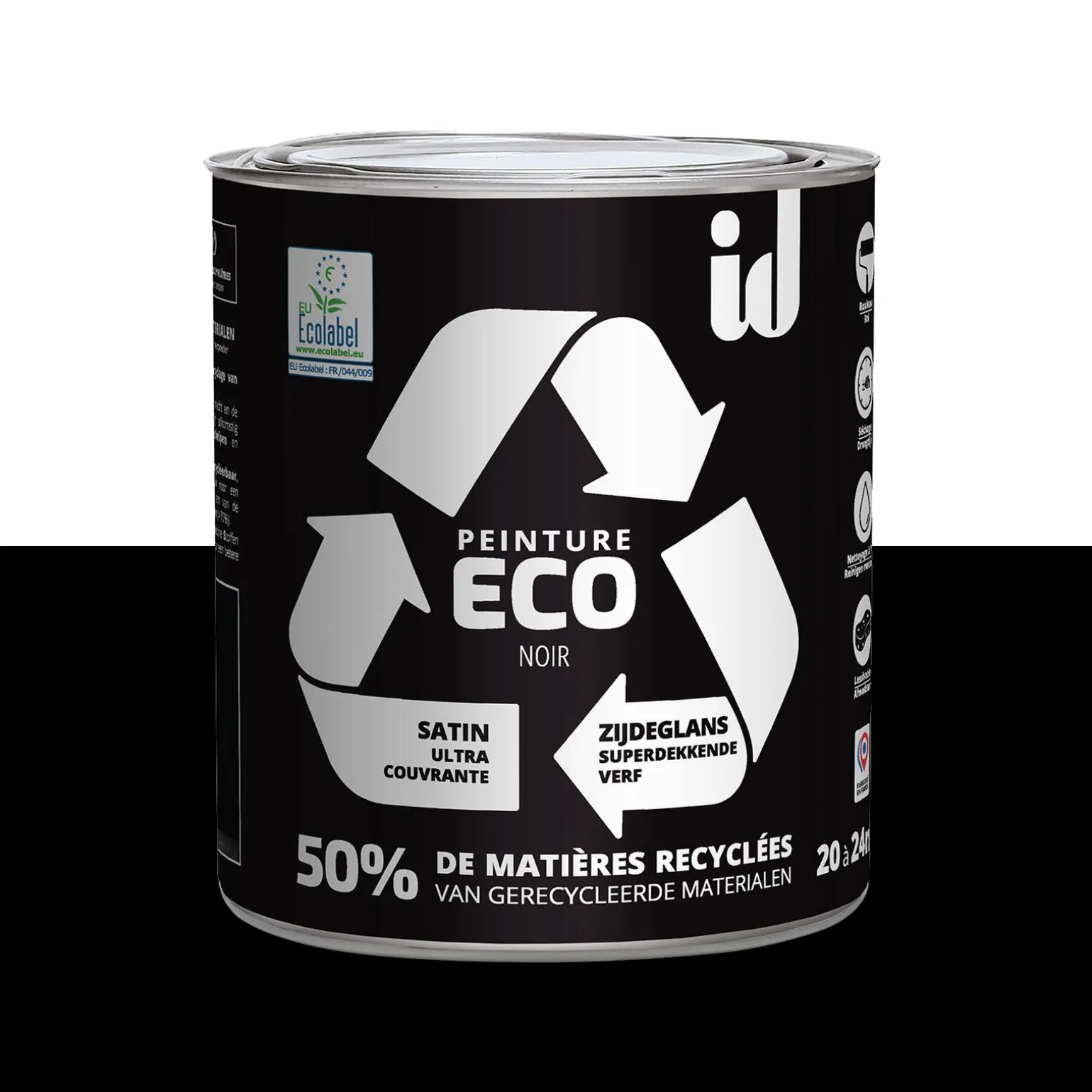 ECO ID Peinture ECO Peinture noir Satiné 2 L - 4MURS