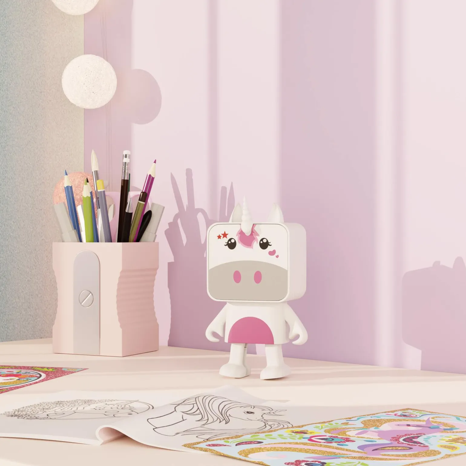 Enceinte DANCING ANIMAL LICORNE coloris blanc - 4MURS