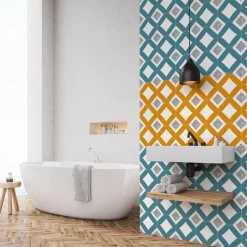 Grosfillex Revêtement adhésif SOCHIC SQUARE KARRO bleu - 4MURS