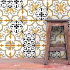 Grosfillex Revêtement adhésif SOCHIC SQUARE VOLUTE jaune - 4MURS