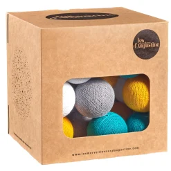 Guirlande lumineuse boule VINTAGE coloris jaune moutarde - 4MURS