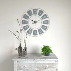 Horloge en métal NOELIE coloris gris bleu - 4MURS