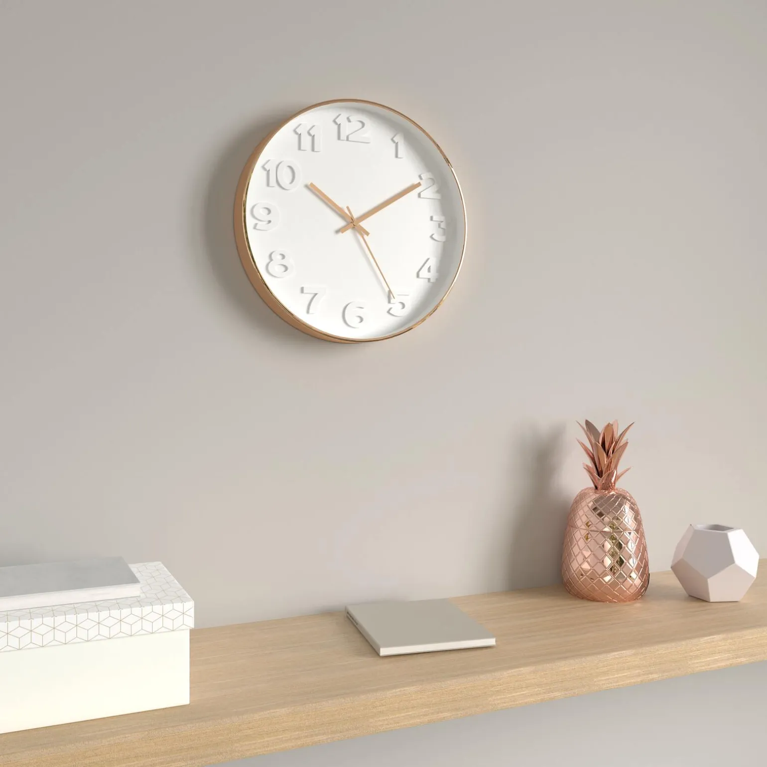Horloge LAUGE coloris blanc et rose - 4MURS