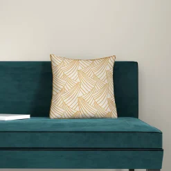 Housse de coussin ARDECO coloris jaune/blanc 40 x 40 cm - 4MURS