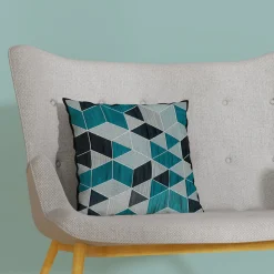 Housse de coussin ARLETTY coloris bleu vert 40 x 40 cm - 4MURS