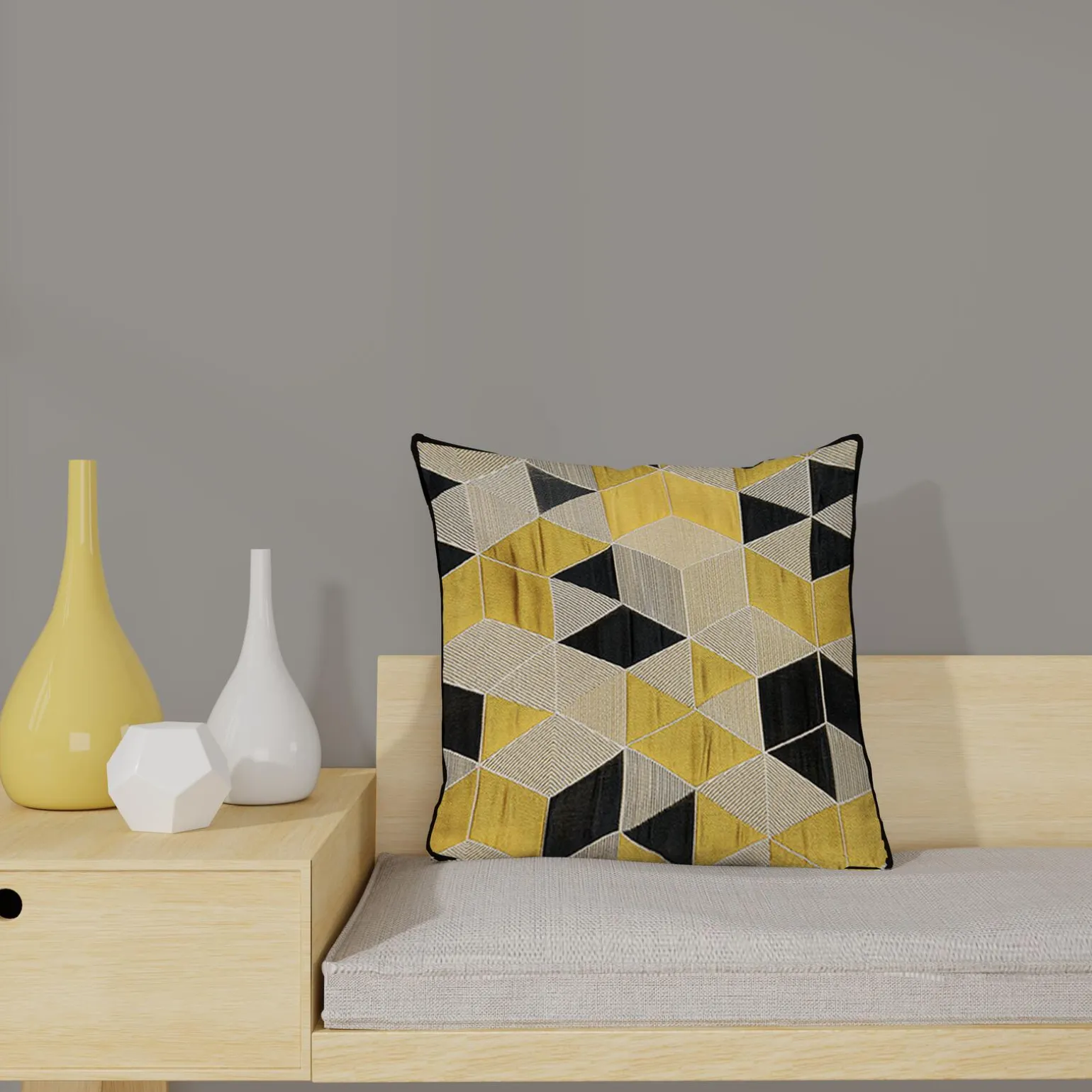 Housse de coussin ARLETTY coloris jaune 40 x 40 cm - 4MURS